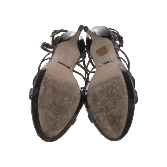 BURBERRY Animal Print Leather Gladiator Heels - Picture 5 of 5